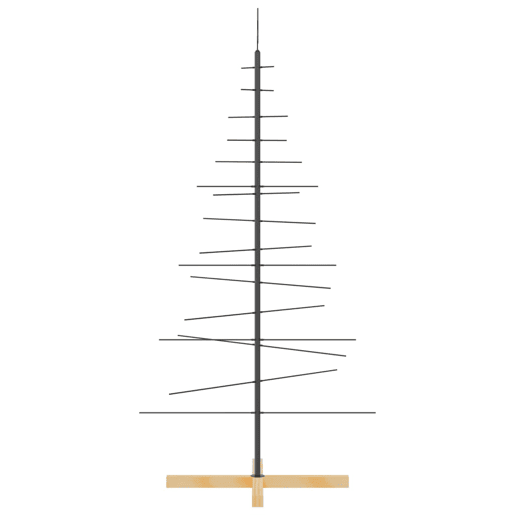 Árvore de Natal - Pinheiro de Natal de metal com base em madeira 150 cm preto Árvore de Natal - Pinheiro de Natal de metal com base em madeira 150 cm preto