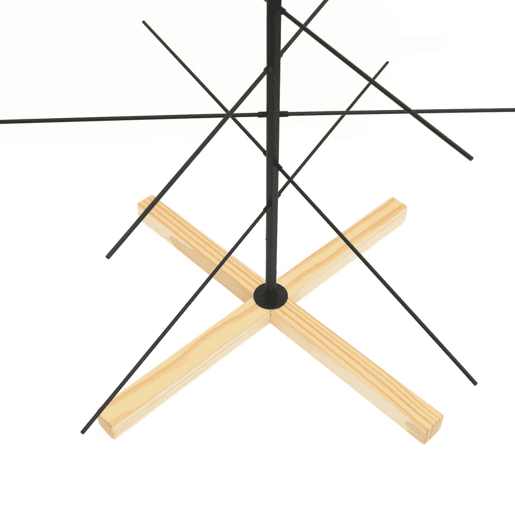 Árvore de Natal - Pinheiro de Natal de metal com base em madeira 150 cm preto Árvore de Natal - Pinheiro de Natal de metal com base em madeira 150 cm preto