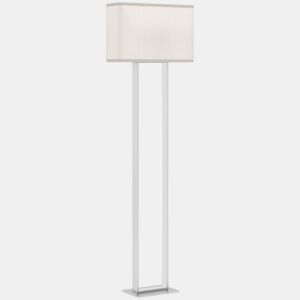 HOMCOM Candeeiro de Pé Moderno 150 cm Candeeiro de Pé para Sala de Estar com Ecrã de Tecido Luz Noturna Interruptor de Pé e Base Metálica para Dormitório Escritório Sala de Estar 45x15x150 cm Branco