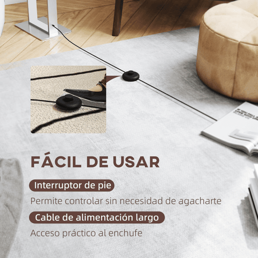 HOMCOM Candeeiro de Pé Moderno 150 cm Candeeiro de Pé para Sala de Estar com Ecrã de Tecido Luz Noturna Interruptor de Pé e Base Metálica para Dormitório Escritório Sala de Estar 45x15x150 cm Branco