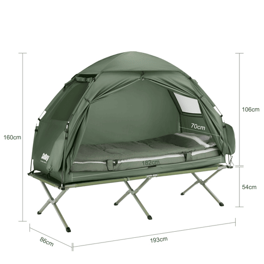 SoBuy Cama de acampamento, cama de camping, Estanislau OGS32-GR