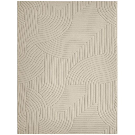 HOMCOM Tapete Sala de Estar 160x120 cm Tapete Pelo Curto Estilo Moderno Base Antiderrapante Tecida à Máquina Tapete para Sala de Estar Quarto Sala de Jantar Creme