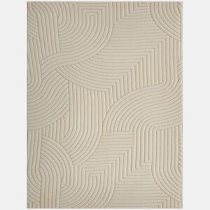 HOMCOM Tapete Sala de Estar 160x120 cm Tapete Pelo Curto Estilo Moderno Base Antiderrapante Tecida à Máquina Tapete para Sala de Estar Quarto Sala de Jantar Creme