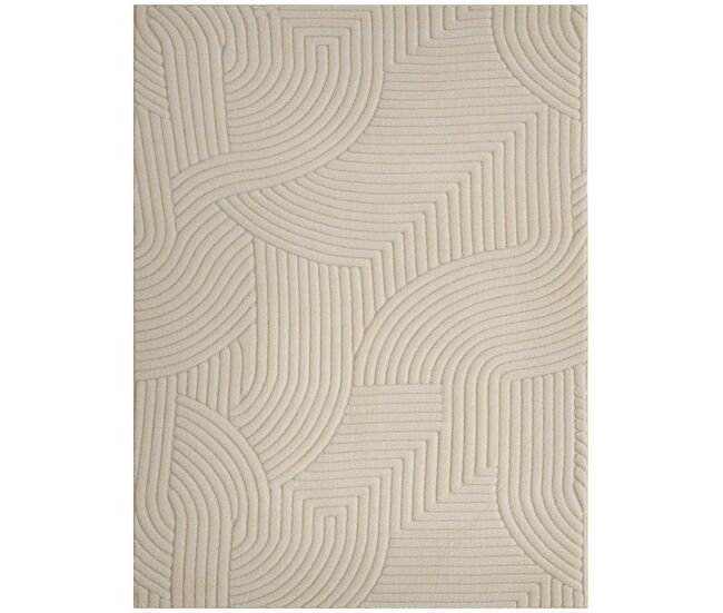 Homcom alfombra salón 160x120 cm alfombra pelo corto estilo moderno base antideslizante tejida a máquina tapete para sala de estar dormitorio comedor crema