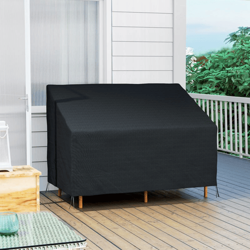 Outsunny Capa Protetora para Banco 2 Lugares Capa Protetora de Móveis Impermeável Exterior Jardim Proteção contra Chuva e Sol 140x84x5694 cm Preto