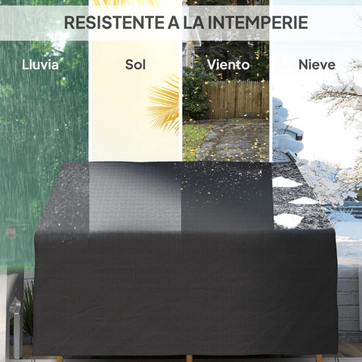 Outsunny Capa Protetora para Banco 2 Lugares Capa Protetora de Móveis Impermeável Exterior Jardim Proteção contra Chuva e Sol 140x84x5694 cm Preto