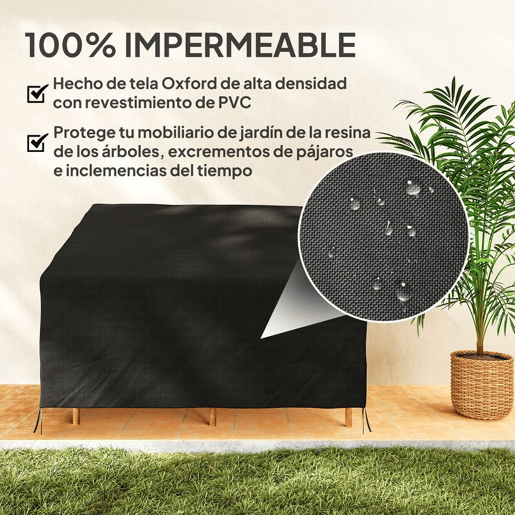 Outsunny Capa Protetora para Banco 2 Lugares Capa Protetora de Móveis Impermeável Exterior Jardim Proteção contra Chuva e Sol 140x84x5694 cm Preto