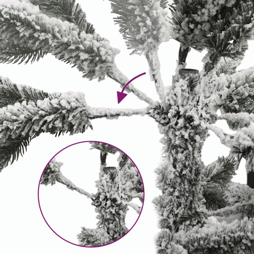 Árvore de Natal - Pinheiro de Natal artificial articulada c flocos de neve 210 cm