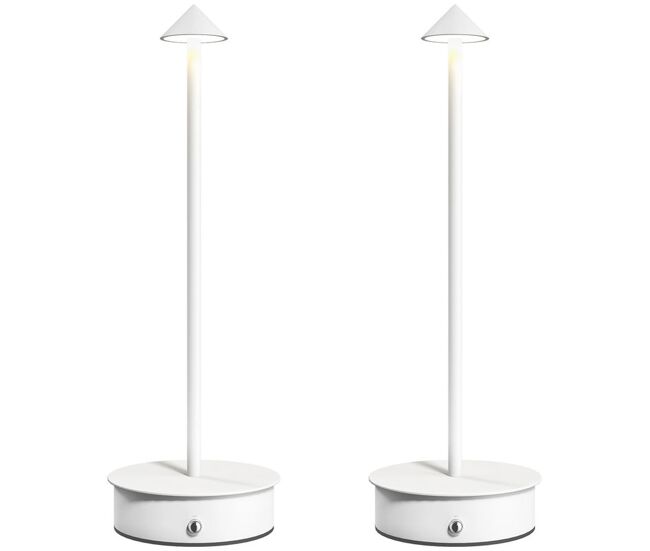 Homcom juego de 2 lámparas de mesa recargables por usb, lámparas de mesita de noche regulables con control táctil, 3000k/4500k/6000k, luz led incluida, para dormitorio, salón u oficina, blanco
