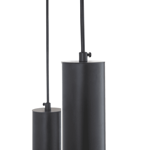 Candeeiro suspenso Lulled com 3 Abajures Cilíndricos Duplos GU10 200x28x28cm - Preto  Ouro lux.pro