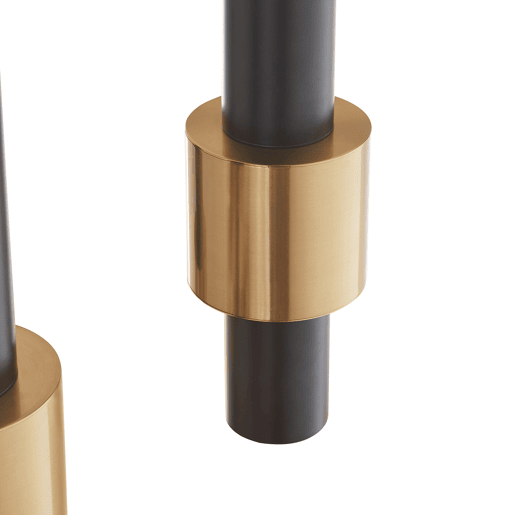 Candeeiro suspenso Lulled com 3 Abajures Cilíndricos Duplos GU10 200x28x28cm - Preto  Ouro lux.pro