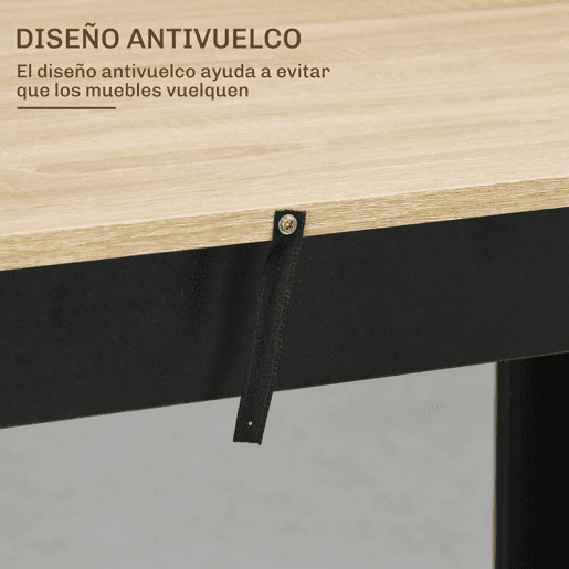 HOMCOM Mesa de Bar de Bistrô com 3 Prateleiras com Suporte Estilo Moderno para Cozinha Sala de Jantar Sala de Estar Estrutura de Melamina 112x57x106 cm Preto e Madeira
