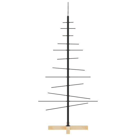 Árvore de Natal - Pinheiro de Natal de metal com base em madeira 120 cm preto Árvore de Natal - Pinheiro de Natal de metal com base em madeira 120 cm preto
