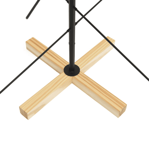 Árvore de Natal - Pinheiro de Natal de metal com base em madeira 120 cm preto Árvore de Natal - Pinheiro de Natal de metal com base em madeira 120 cm preto