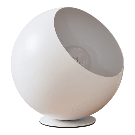 Candeeiro de mesa Lukkodso 1xE27 abajur esférico metal Ø20x20 cm Branco lux.pro