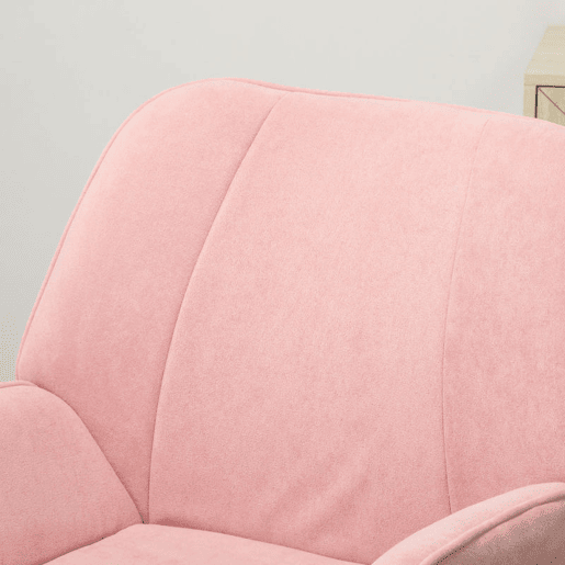 HOMCOM Poltrona Sala de Estar Moderna Poltrona de Leitura com Assento Largo e Acolchoado Estofada em Veludo Pés de Metal Poltrona para Dormitório 70x67,5x87 cm Rosa
