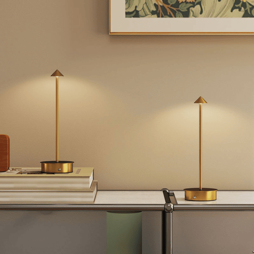 HOMCOM Conjunto de 2 Candeeiros de Mesa Recarregáveis por USB Reguláveis com Controlo Táctil 3000K4500K6500K Luz LED Incluída para Quarto Sala ou Escritório Ø10x30 cm Dourado