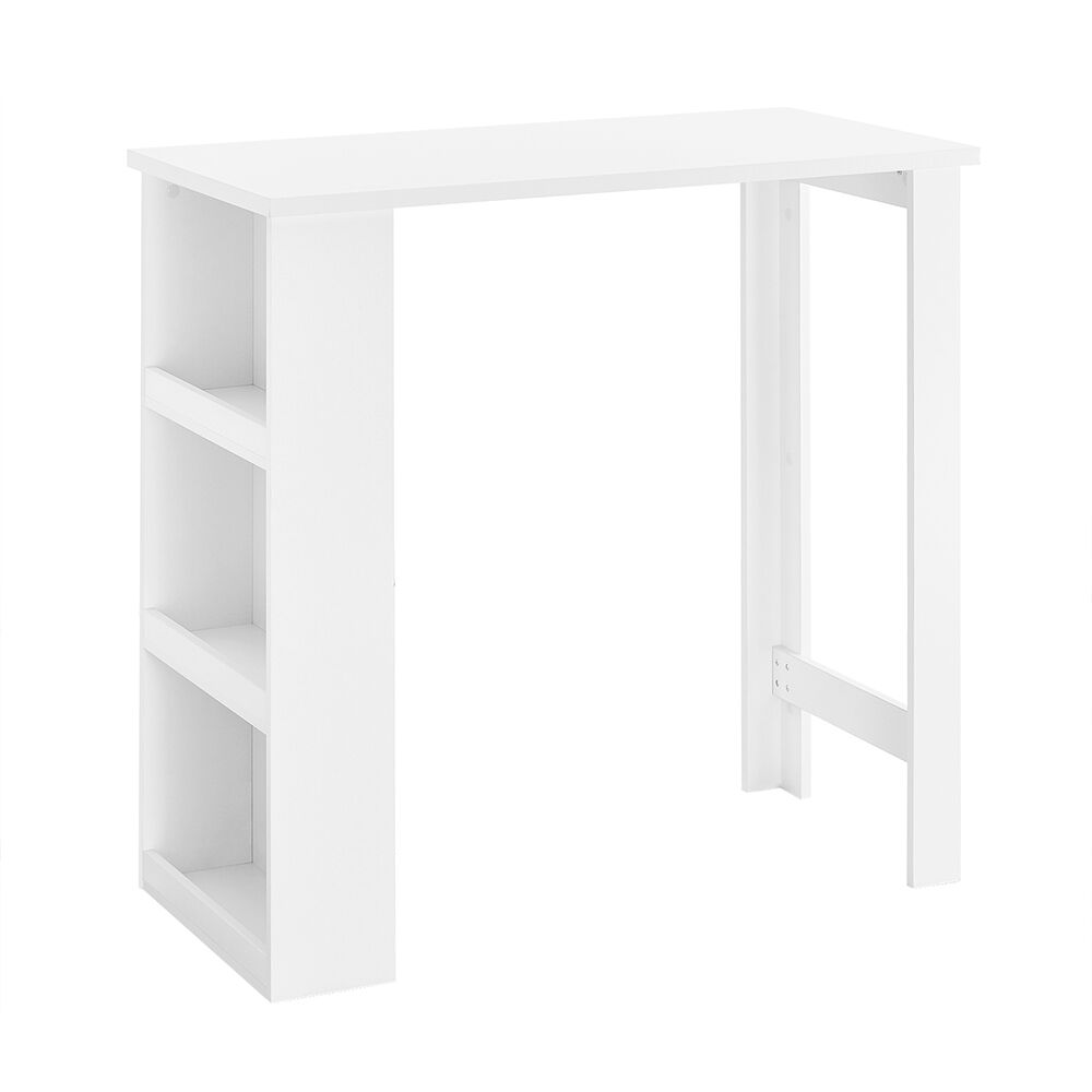 Sobuy mesa alta de cocina, mesa de bar alta para cocina, mesa para pequeños espacios, barra de café para sala de estar o oficina blanca 112 x 57 x 106 cm fwt17-ii-w