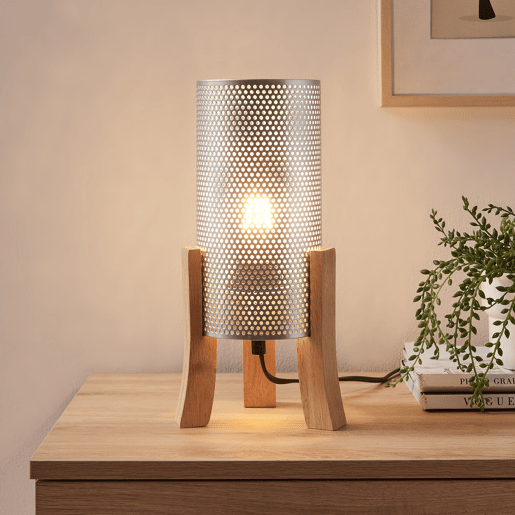 Candeeiro de mesa Joelleldsvin aspeto de rede E27 30x14x14 cm prateado lux.pro