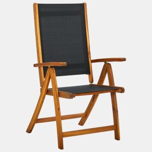 Cadeiras de jardim - Cadeiras de exterior dobráveis 4 pcs acácia maciça e textilene