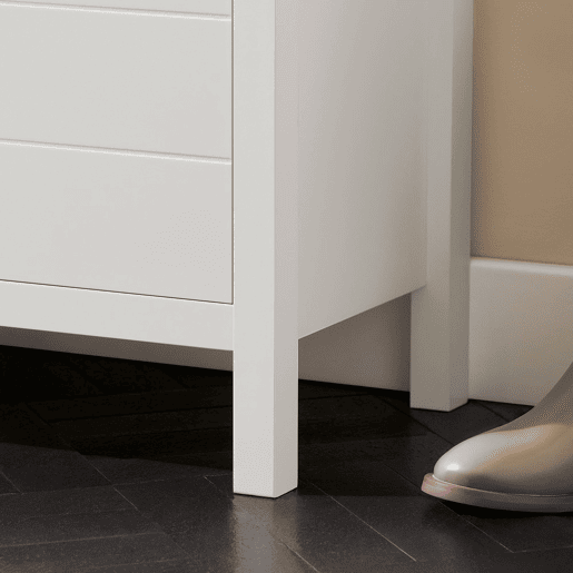 Sapateira SoBuy com 2 portas Banco de entrada com almofada Arca de arrumação moderna branca 91x30x50 cm FSR63-II-W