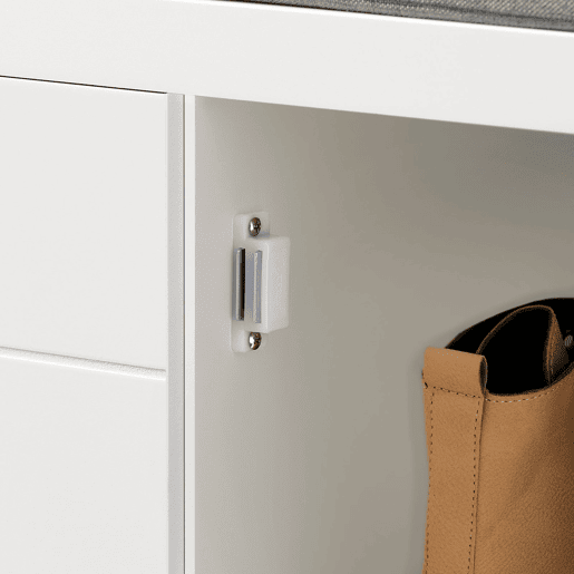Sapateira SoBuy com 2 portas Banco de entrada com almofada Arca de arrumação moderna branca 91x30x50 cm FSR63-II-W