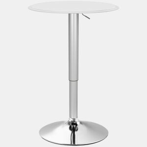 HOMCOM Mesa de Bar com Altura Ajustável Giratória 360° com Base Redonda Mesa Alta Moderna para Cozinha Sala de Jantar Ø63x67-93 cm Branco