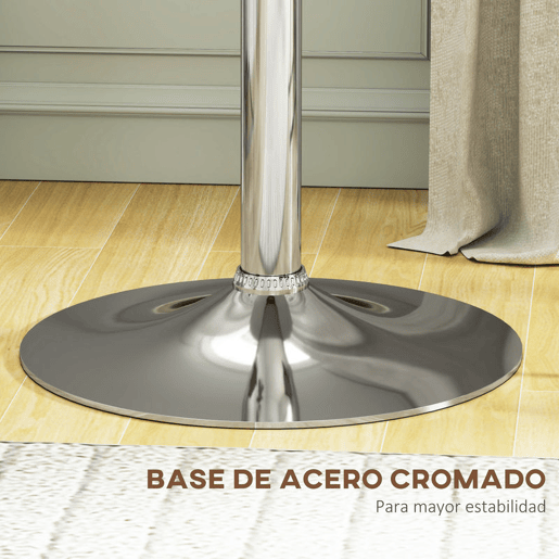 HOMCOM Mesa de Bar com Altura Ajustável Giratória 360° com Base Redonda Mesa Alta Moderna para Cozinha Sala de Jantar Ø63x67-93 cm Branco