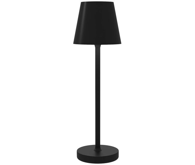 Homcom lámpara de mesita de noche inalámbrica, lámpara de mesa táctil con luces led, usb-c recargable, 3 temperaturas de color y pantalla de acrílico,