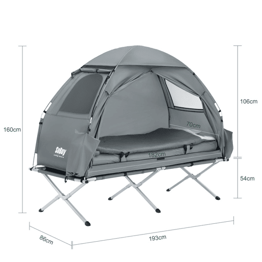 SoBuy Cama de acampamento, cama de camping, Estanislau OGS32-HG