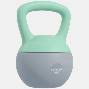 SPORTNOW Kettlebell de 6 kg Pesa Russa Preenchida de Areia Metálica e Alça Antiderrapante para Treino de Musculação em Casa Ginásio 19x19x28 cm Cinzento