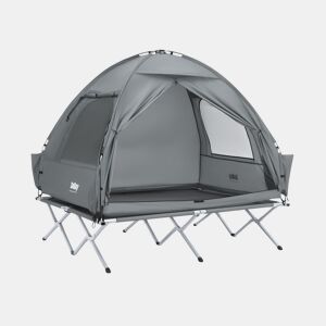 SoBuy Cama de campismo Tenda de campismo exterior com gancho para candeeiro e bolsos para sapatos Tenda 3 em 1 para 2 pessoas Prática 193x145x188 cm OGS32-II-L-HG