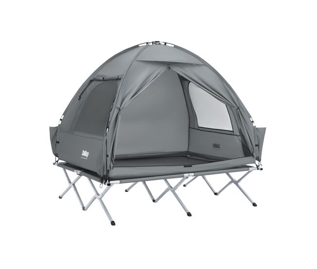 Sobuy tienda de campaña exterior tienda doble con 1 gancho para lámpara y 2 bolsas para zapatos tienda 3 en 1 para 2 personas práctica verde 193 x 185 x 145 cm ogs32-ii-l-hg es