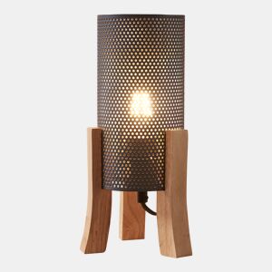 Candeeiro de mesa Joelleldsvin aspeto de rede E27 30x14x14 cm cinzento lux.pro