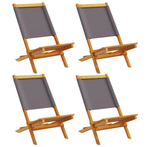 Cadeiras jardim - Cadeiras exterior dobráveis 4 pcs tecidomadeira maciça antracite