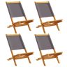 Cadeiras jardim - Cadeiras exterior dobráveis 4 pcs tecidomadeira maciça antracite