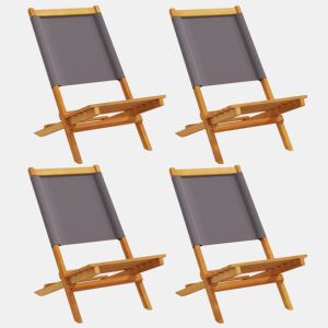 Cadeiras jardim - Cadeiras exterior dobráveis 4 pcs tecidomadeira maciça antracite