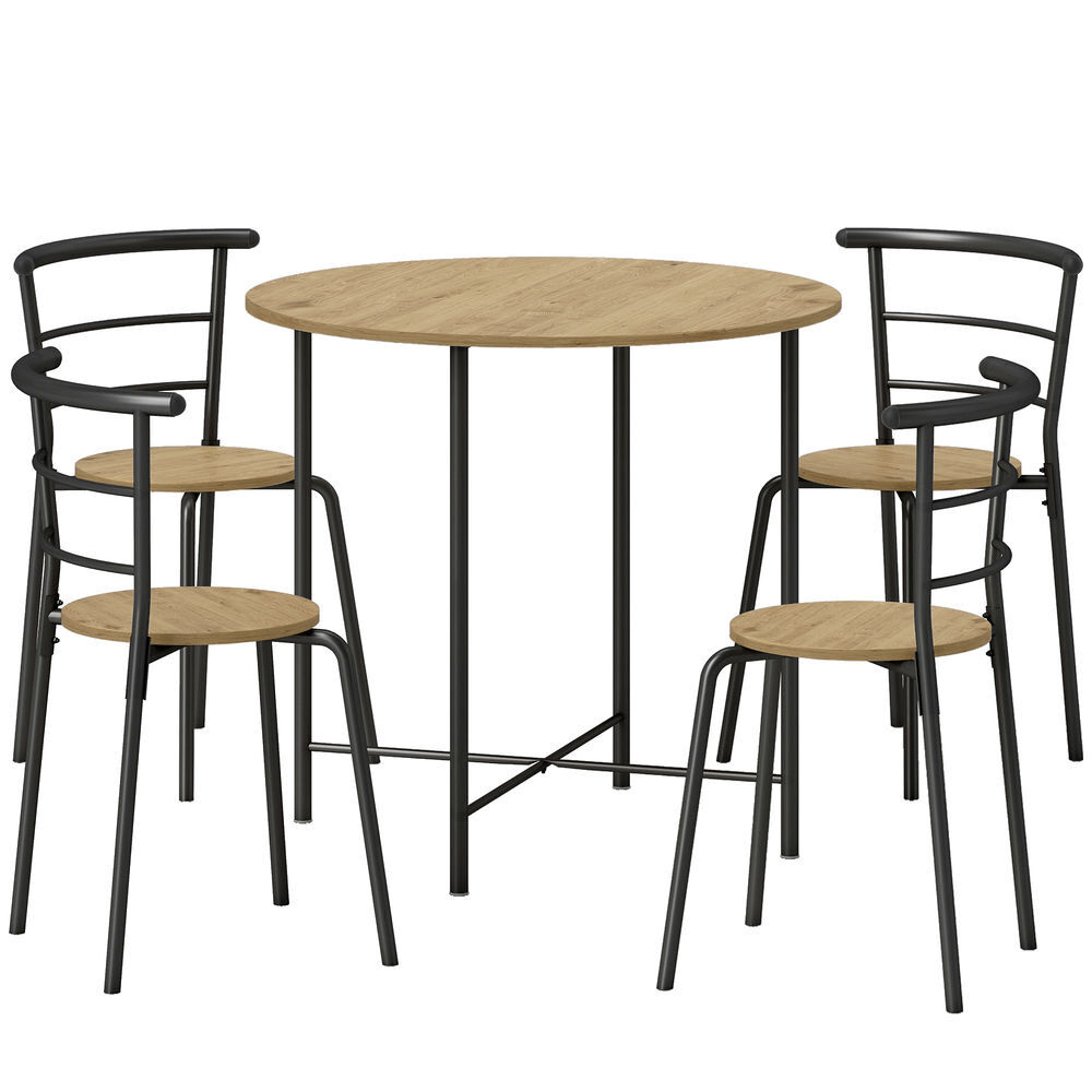 Conjunto de Comedor MDF, Metal HOMCOM, hogar - muebles de comedor