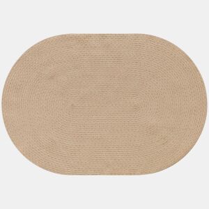 HOMCOM Tapete Oval para Sala de Estar 170x120 cm Tapete Lavável à Máquina Tecido à Mão Estilo Rústico Tapete para Sala de Estar Quarto Sala de Jantar Bege