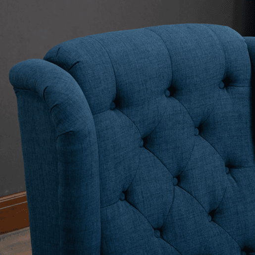 HOMCOM Poltrona de Sala de Estar Poltrona Moderna para Dormitório com Pés de Madeira Poltrona Individual Carga 160 kg para Escritório 74x86x102 cm Azul