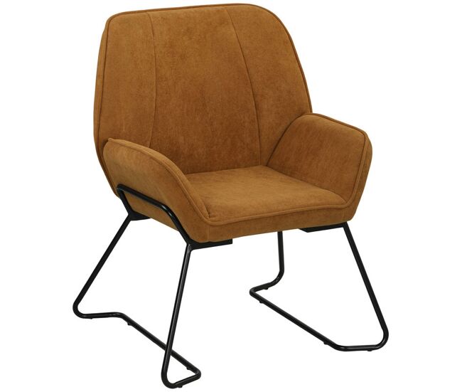 Homcom butaca de salón moderna sillón lectura con asiento ancho de 46 cm y acolchado tapizado en terciopelo patas de metal silla tocador para salón