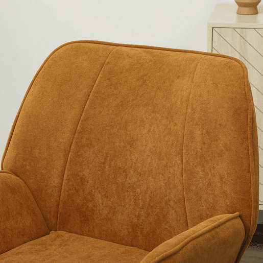HOMCOM Poltrona Sala de Estar Moderna Poltrona de Leitura com Assento Largo e Acolchoado Estofada em Veludo Pés de Metal Poltrona para Dormitório 70x67,5x87 cm Marrom