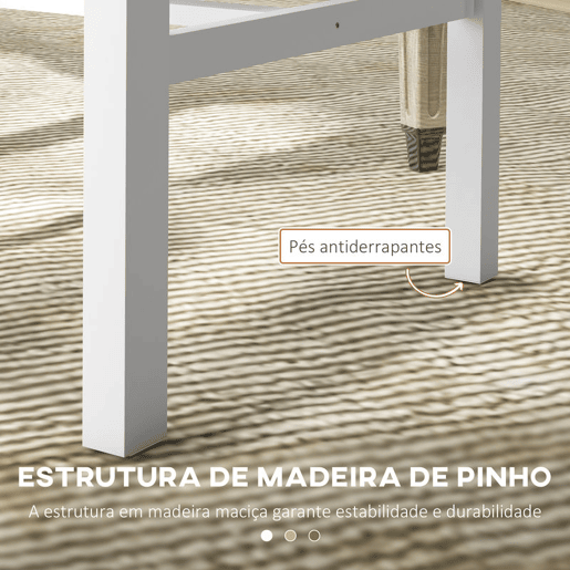 HOMCOM Conjunto de 2 Cadeiras de Sala de Jantar Cadeiras de Cozinha com Encosto de Ripas Estrutura de Madeira de Pinho para Sala de Estar Capacidade 120 kg 38,5x47,5x99 cm Branco