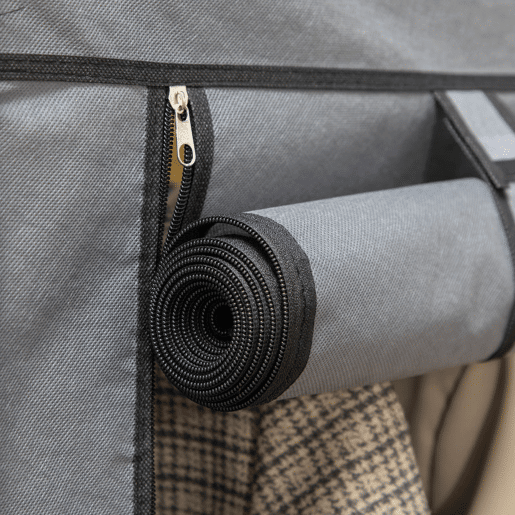 HOMCOM Roupeiro de Tecido Dobrável Armário Portátil com 8 Prateleiras de Armazenamento e 2 Barras de Pendurar Organizador de Roupa para Dormitório Vestidor 125x43x162,5 cm Cinzento HOMCOM Roupeiro de Tecido Dobrável Armário Portátil com 8 Prateleiras de Armazenamento e 2 Barras de Pendurar Organizador de Roupa para Dormitório Vestidor 125x43x162,5 cm Cinzento