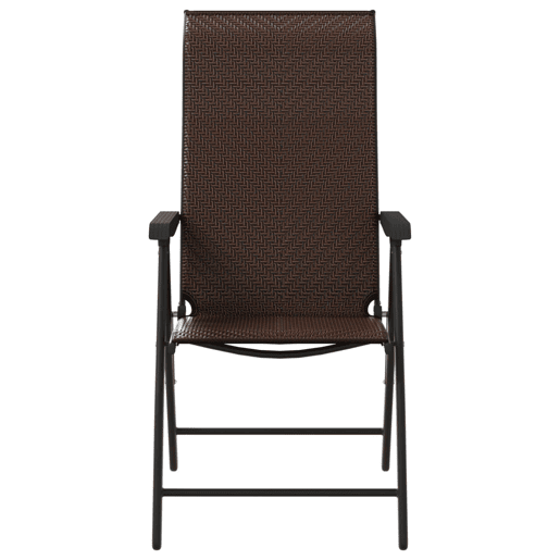 Cadeiras de jardim - Cadeiras de exterior dobráveis 4 pcs vime PE castanho