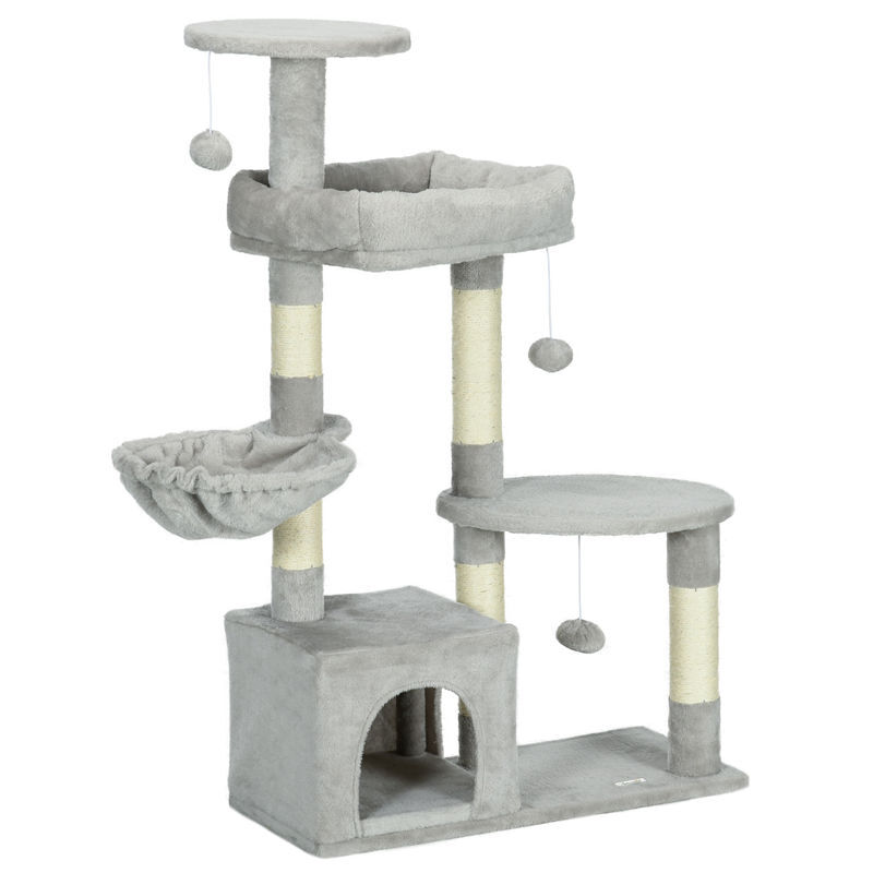 Rascador para Gato Aglomerado de Madera, Poliéster PawHut