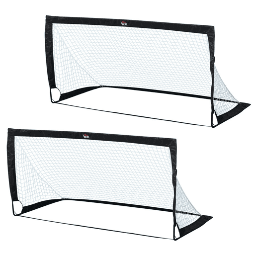 HOMCOM Balizas de Futebol Dobráveis Balizas de Futebol para Crianças e Adultos com Saco de Transporte para Exterior Jardim Treino 183x90x90 cm Preto