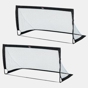 HOMCOM Balizas de Futebol Dobráveis Balizas de Futebol para Crianças e Adultos com Saco de Transporte para Exterior Jardim Treino 183x90x90 cm Preto