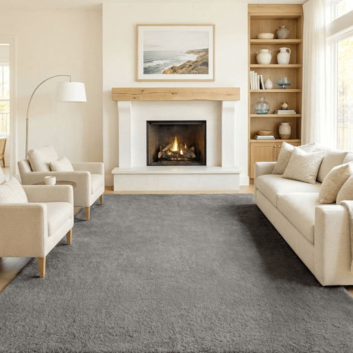 HOMCOM Tapete para Sala de Estar 230x160 cm Tapete Lavável à Máquina Pelo Longo Macio Estilo Moderno Tapete para Sala de Estar Quarto Sala de Jantar Cinza