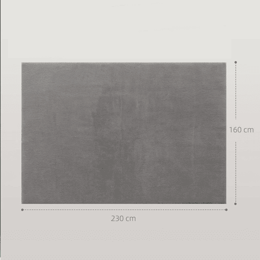 HOMCOM Tapete para Sala de Estar 230x160 cm Tapete Lavável à Máquina Pelo Longo Macio Estilo Moderno Tapete para Sala de Estar Quarto Sala de Jantar Cinza